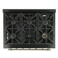 thumbnail image 2 of Forno Antico 36-Inch Freestanding Gas Range, Black, Antique Brass Design, 6 Burners, Convection Oven, Energy Efficient, 2 of 5