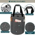 thumbnail image 3 of PAVILIA Knitting Bag Crochet Organizer Bag, Yarn Storage Tote, Knitting Accessories Supplies, Yarn Holder For KnittingWith Grommets, Needles Hooks Essentials, Crochet Project Case (Charcoal Gray), 3 of 7