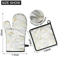 thumbnail image 6 of White Gold Leaf Marble Pattern Kitchen Oven Mitt and Pot Holder Sets 2 Pcs for Baking, Cooking and Grilling, Heat Resistant Up To 392 °F, 6 of 7