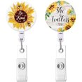 thumbnail image 1 of LAICAIW Porte-Badge Rétractable avec Pince Crocodile, Tournesols, Lot de 2, 1 of 5