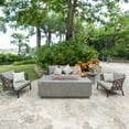 thumbnail image 5 of Elementi Andes Propane Fire Pit for Outside Outdoor Firepit Table with Internal Tank Holder Firepit Concrete Rectangular Fire Table Patio Heater Fireplace 60,000 BTUs - Light Grey, 66 x 32 Inches, 5 of 11