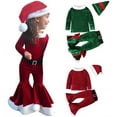 thumbnail image 4 of Ropa De Navidad Para Niños, Traje De Papá Noel De Navidad De Terciopelo Con Parte Inferior De Campana De Manga Larga, Conjunto De Trajes De 4 Uds Para Bebé De 2 A 5 Años, Regalo Yuarrent HA046754-05, 4 of 6