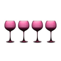 Thyme & Table 21 fl oz Magenta Sphere Stemmed Wine Glasses, Set of 4