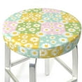 thumbnail image 3 of Fotbe Daisies Flowers Stool Covers Round,Waterproof Round Bar Stool Covers Bar Chair Covers Washable Stool Cushion Slipcover for 12-14 Inch Chair-12 inch, 3 of 7