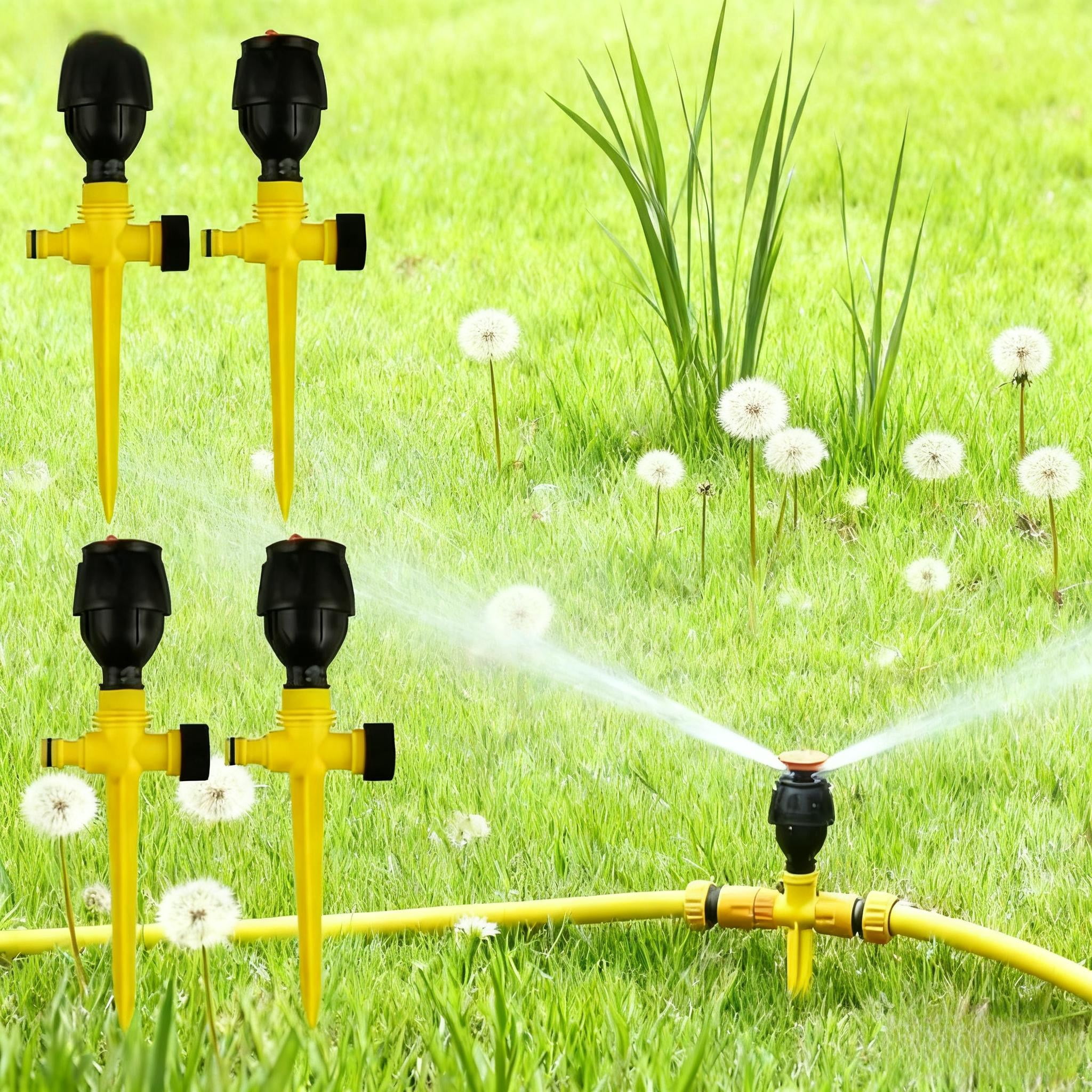 360° Rotating Garden Sprinkler, 3-Speed Water-Saving Settings, Automatic Irrigation System for Large Lawn Yard Coverage, Adjustable & Sturdy