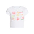 thumbnail image 5 of No Boundaries Ribbed Cotton Graphic Baby Tee with Short Sleeves, Women's XXS-XXL, 5 of 5