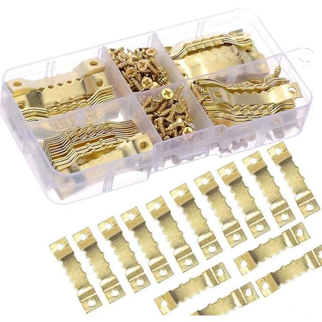 100 piezas colgador de fotos colgador de marcos de corbata gancho para cuadros en metal dorado resistente y duradero - gancho para marco/cuadro/lienzo/pintura/reloj/