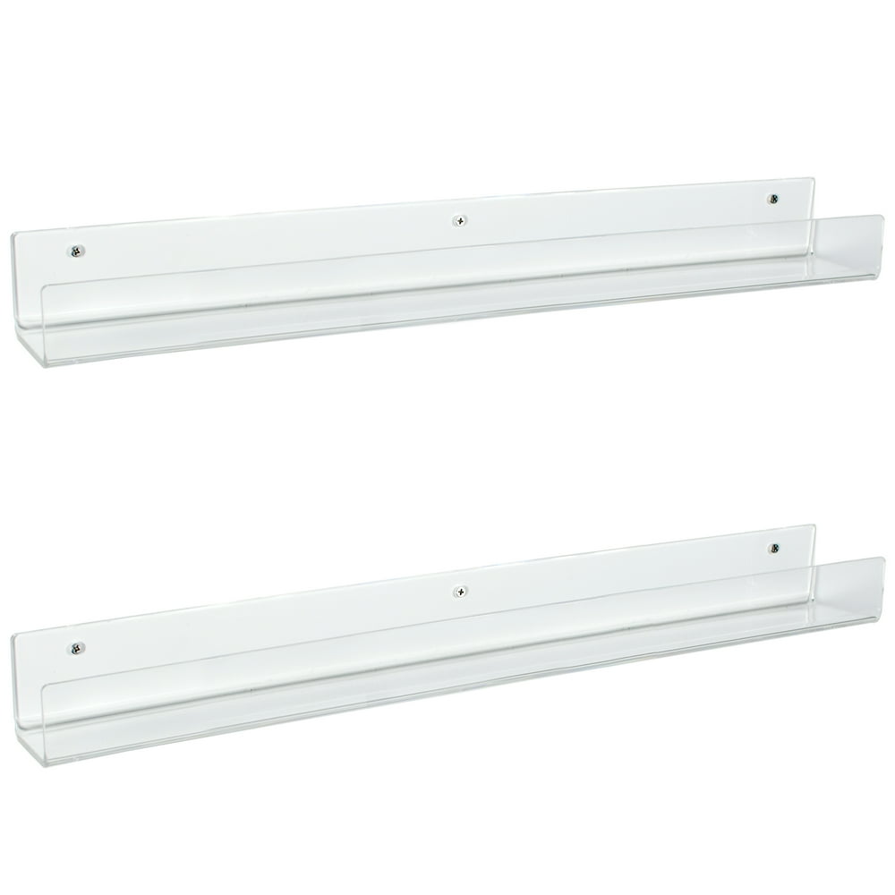VIVO Dual Acrylic 36" Floating Bookshelves for Wall Display Clear