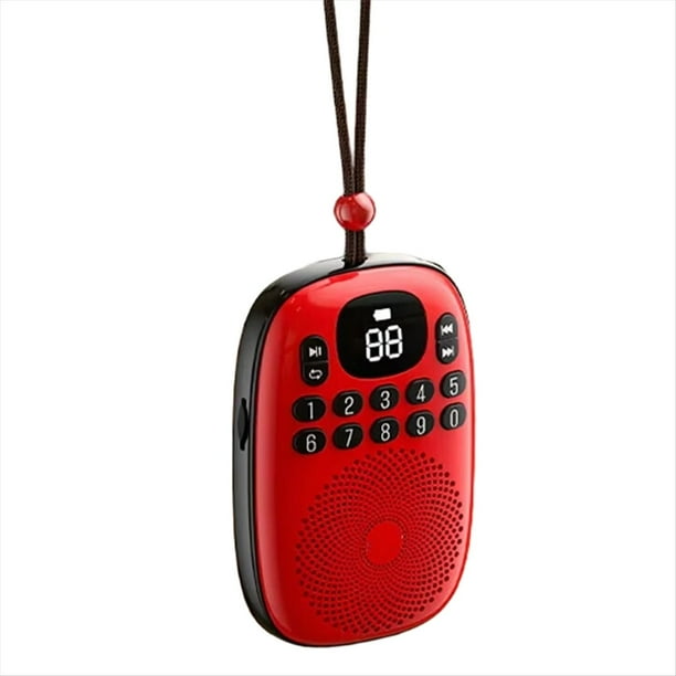 Radio FM de Bolsillo con Pantalla LED, Receptor de Radio Digital, Altavoz Bluetooth 5.4 Recargable, Tarjeta TF, Reproductor de Música MP3 A