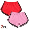 thumbnail image 2 of BLVB 2 Pack Women Yoga Sports Shorts Athletic Shorts Running Workout Dance Summer Short Pants Lounge Bottom, 2 of 7