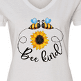 thumbnail image 4 of Inktastic Bee Kind Bees and Sunflower Women's V-Neck T-Shirt, 4 of 5