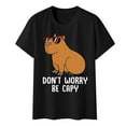 thumbnail image 3 of Trendfront Womens Summer Crew Neck Short Sleeve Tops Casual Cute Cartoon Character Graphic Tees Pattern Printed Style Holiday Wear T-Shirts, 3 of 5