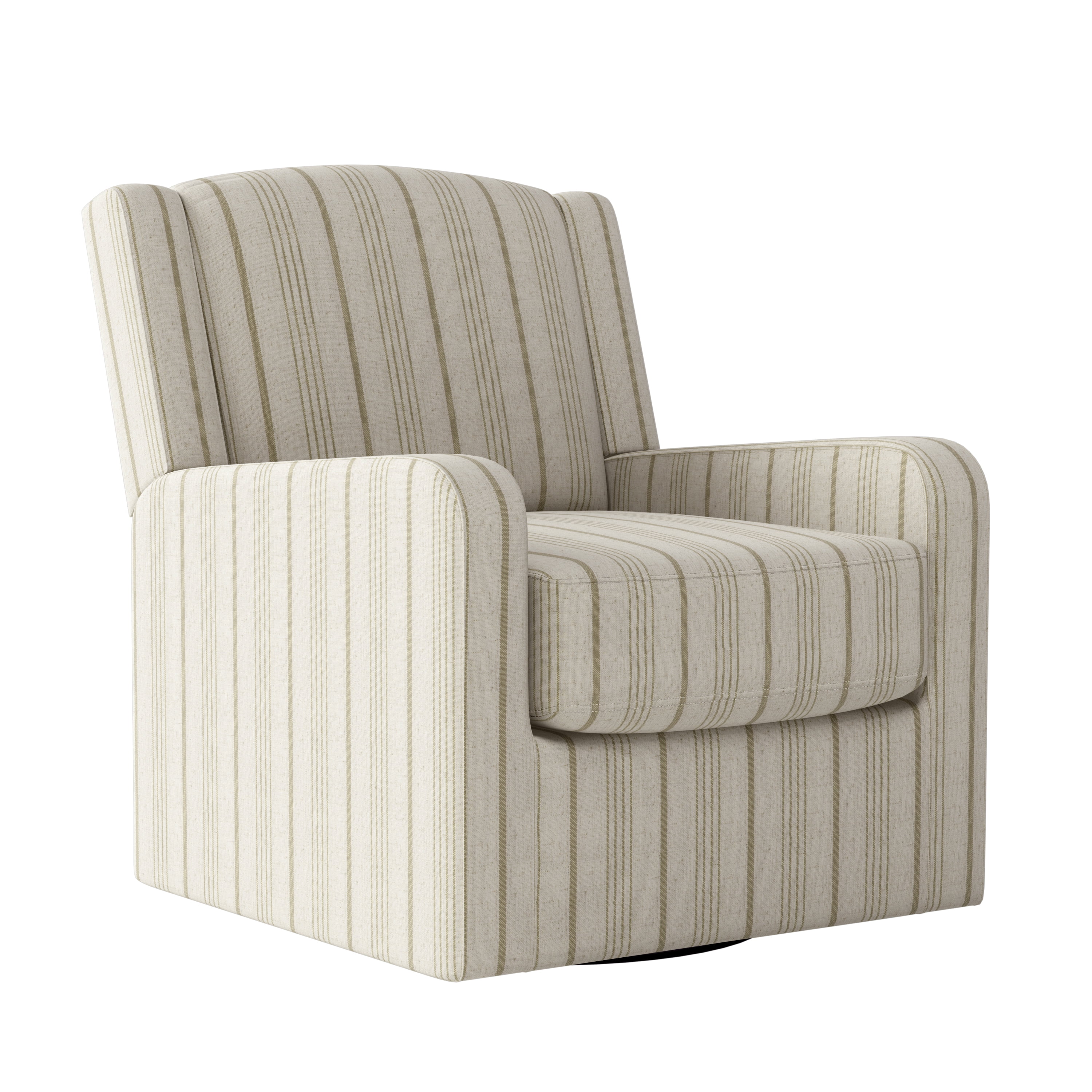 Homesvale Byron Wing Back Swivel Club Chair in Linen Farmhouse Woven