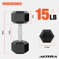 thumbnail image 2 of Par de Mancuernas hexagonales Altera 15 Lbs Neopreno 15 Lbs Fitness, 2 of 7