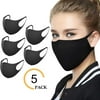 Face Mask - 5 Pack Unisex Dust Mask with 3 Layers of Space Cotton - Washable & Reusable - Protection from Dust, Pollen, Pet Dander, Other Air Pollution - Earloop face mask for Men Women Kids