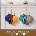 thumbnail image 5 of Stainless Steel Hat Rack with 10 Hooks, Multifunctional Hanging Organizer for Hats Caps Scarves Bags, Space Saving Over Door Wall Mount Storage for Entryway Closet Bedroom Organization, 5 of 9