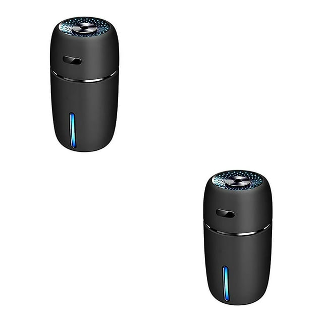 Humidificador de aire Sidaley USB Difusor LED para Coche Pulverizador de Niebla Ultrasónico Negro 2piezas