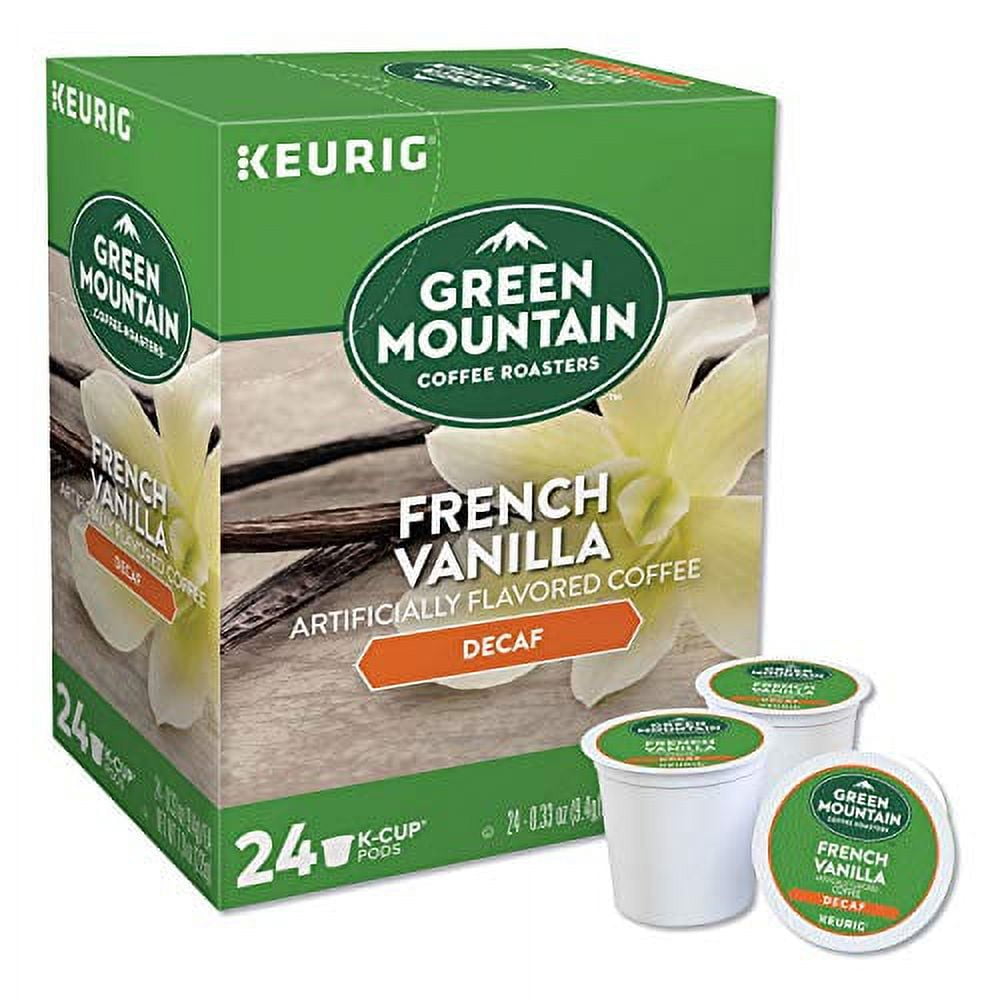 Green Mountain Coffee Roasters French Vanilla Decaf, Single-Serve Keurig K-Cup Pods, Flavored Light Roast Coffee, 24 Count