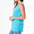 thumbnail image 5 of Elsie & Zoey S/M Ocean Blue Scoop Neck Sleeveless Relaxed Tank Top for Women, 5 of 5