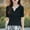 Black, variant on Womens Short Sleeve V Neck Tops Business Casual Lightweight Comfy Blouses Summer Fashion Outfits