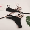 thumbnail image 5 of Traje de baño de 2 piezas para mujer, trajes de baño para mujer, bikini bicolor de moda casual con cintura ajustada y diseño calado para mujer., 5 of 5