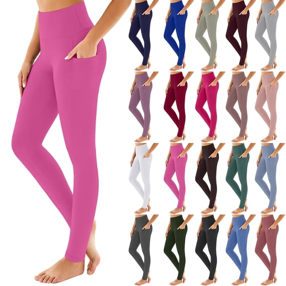 Women's High Waist Pocket Yoga Leggings, Nylon Spandex Stretchy Sport Trousers, Opaque Daily Bottoms for Dating Party Workout Home | TruHer,Army Green L