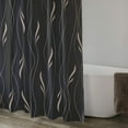 thumbnail image 5 of Black Fabric Shower Curtain for Bathroom with 12 Hooks, Neutral Stripe Lines Waterproof Textured Bath Shower Curtain Set for Hotel Home - 72 x 72 Inch, 5 of 6
