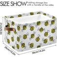 thumbnail image 3 of GZHJMY Flying Bumble Bees Foldable Canvas Storage Bin, Sturdy Fabric Storage Basket with Handles, Storage Cube Box for Organizing Shelf Nursery Toy Closet 2PCS#879, 3 of 7