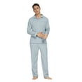 thumbnail image 1 of MintLimit Women's Solid Long Sleeve Button Up Shirt and Pants with Pockets Lounge Sleepwear Pajamas Set Pyjamas, 1 of 5