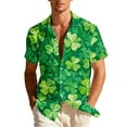 thumbnail image 2 of COSFO Men's Button Down Shirts St Patricks Day Funny Short Sleeve Tops Graphic Collared Relaxed Fit Mens Shirts, 2 of 8