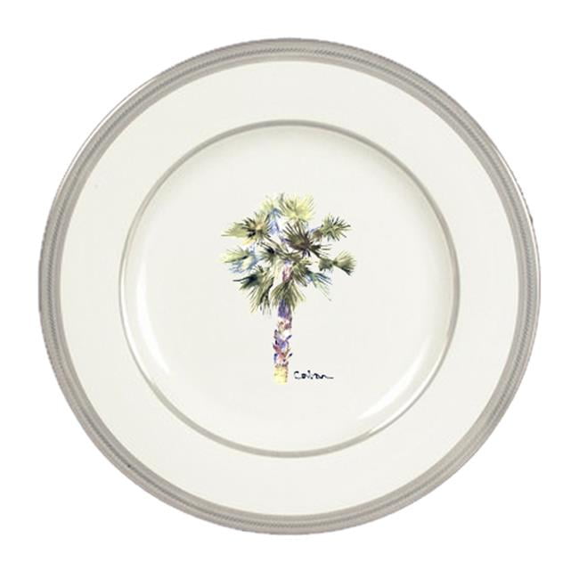 Carolines Treasures 8481 Dppr 11 Palm Tree Ceramic Dinner Plate Carolines Treasures 8481 Dppr 11 Palm Tree Ceramic Dinner Plate Round Platinum Rim 10 75 In