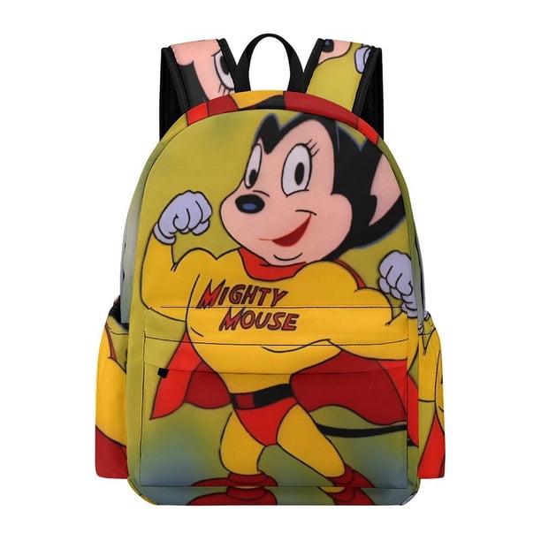 Mighty Mouse: Las Nuevas Aventuras-theme Backpack, Campus style schoolbag Bookbag with Adjustable Shoulder Straps And Large Zip Compartment, Unisex Travel Bags.42x30x15cm