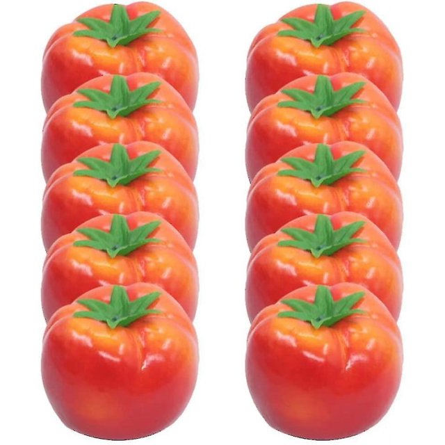 10 piezas de tomates artificiales, figuras de tomates de espuma falsa, modelos de frutas realistas, decoración de fiesta de Navidad, fotos de frutas