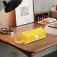 thumbnail image 5 of Meiiso Large Capacity Pencil Organizer, Yellow Canvas Stationery Bag with 2 Zipper Pockets, 1-Piece, Pencil Case, Stationery Box, 5 of 5