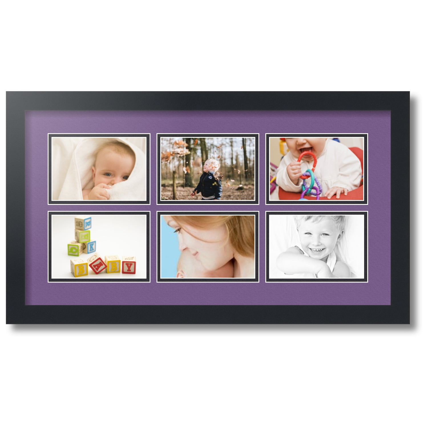 ArtToFrames Collage Photo Frame Double Mat with 1-5x7 and 6-4x6 Openings and Satin Black Frame ArtToFrames Collage Photo Frame Double Mat with 1-5x7 and 6-4x6 Openings and Satin Black Frame
