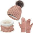 thumbnail image 6 of Leesechin 3 in 1 Womens Wool Hat Gloves & Scarf Winter Set, 3 Piece Cable Knitted Beanie Hat for Women with Gift Box, 6 of 6