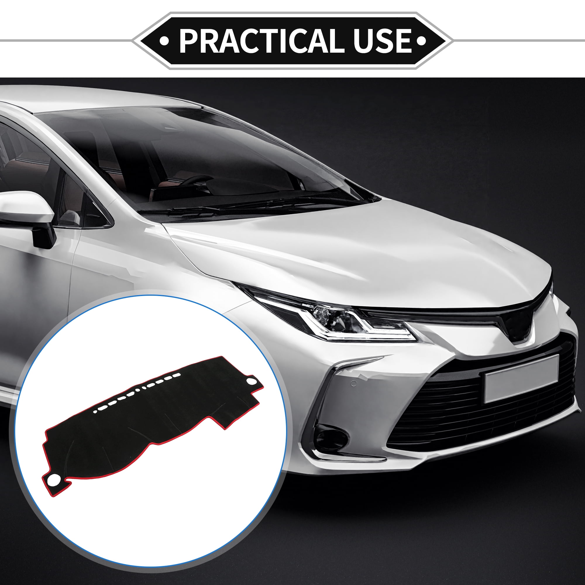 Unique Bargains Non-Slip Polyester Dashboard Cover for Toyota Corolla 2004-2008 Black