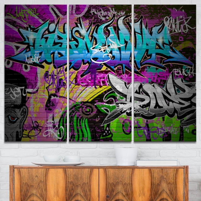 Graffiti Wall Urban Art - Abstract Street Art Canvas Print