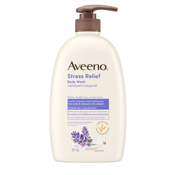 Aveeno Stress Relief Body Wash, Lavender, Chamomile, Ylang Ylang Oil, Oat, Skin Cleanser