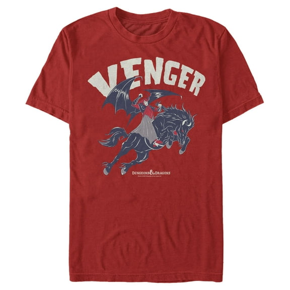 Men's Dungeons & Dragons Venger In Flight Cartoon Graphic Tee Red 2X Large