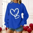 thumbnail image 2 of SOMOWI Chandail de la Saint-Valentin pour Femmes Sans Capuche Col Rond Manches Longues Décontracté chandail Doux Tricoté Bleu Graphique Automne Hauts S, 2 of 4