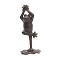 thumbnail image 4 of Estatua de rana de yoga, escultura de estatuilla de animal de hierro, colección de figura de jardín para el hogar, para estantería, mesa, centros de De pie, 4 of 8