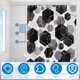 thumbnail image 4 of Cortina de Baño Dznils de Tela Geométrica Gris 72x72 con ganchos, 4 of 11
