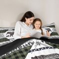 thumbnail image 4 of Castle Fairy Vintage Aztec Bear Queen Comforter Set 3 Pieces,Bohemian Theme Geometric Plaid Comforter Sets Queen,Olive Black,Black Reversible,1 Comforter and 2 Pillowcases, 4 of 6