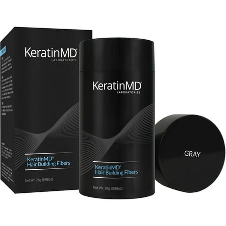 KERATINMD LABORATORIES Hair Building Fibers, Gray, 0.98 oz