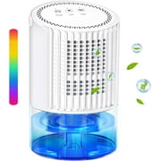 Dehumidifier for Room Home,HopePow Automatic Defrosting Auto-Off Dehumidifier Energy Efficiency 7 Colors Light Mini Dehumidifier for Room Bathroom,Basement,Bedroom,White