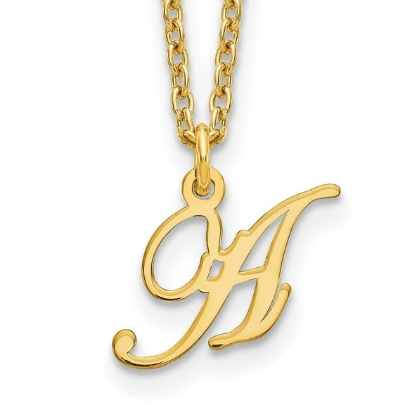 Auriga 925 Sterling Silver Gold-plated Letter A Initial Necklace for Women