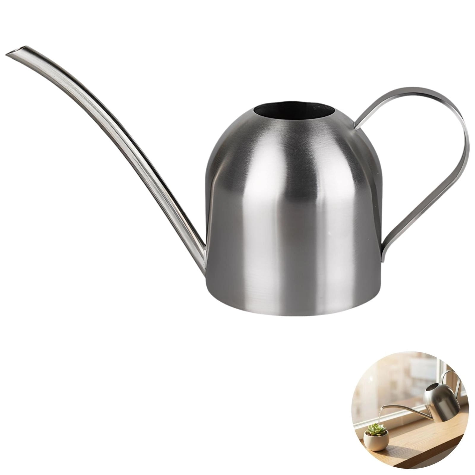 Small Stainless Steel Watering Can,8.7 Inch with Long Narrow Spout,for Indoor Plants,Succulents,Herbs,Potted Plants,Precise Watering,Kitchen Window Garden