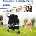 thumbnail image 4 of Dkelincs 3 Wheel Dog Stroller Folding Pet Stroller Travel Dog Carriers for Small Dogs with Free Pad & Cup Holder, Black, 4 of 7