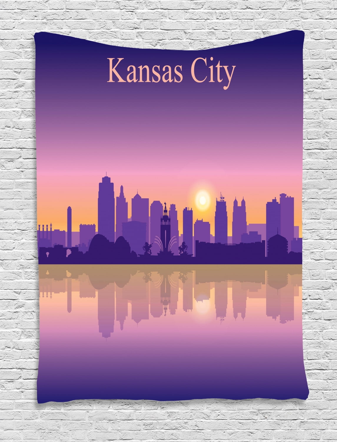 Kansas City Tapestry, Downtown Missouri Cityscape of Historical Art Deco Buildings and 